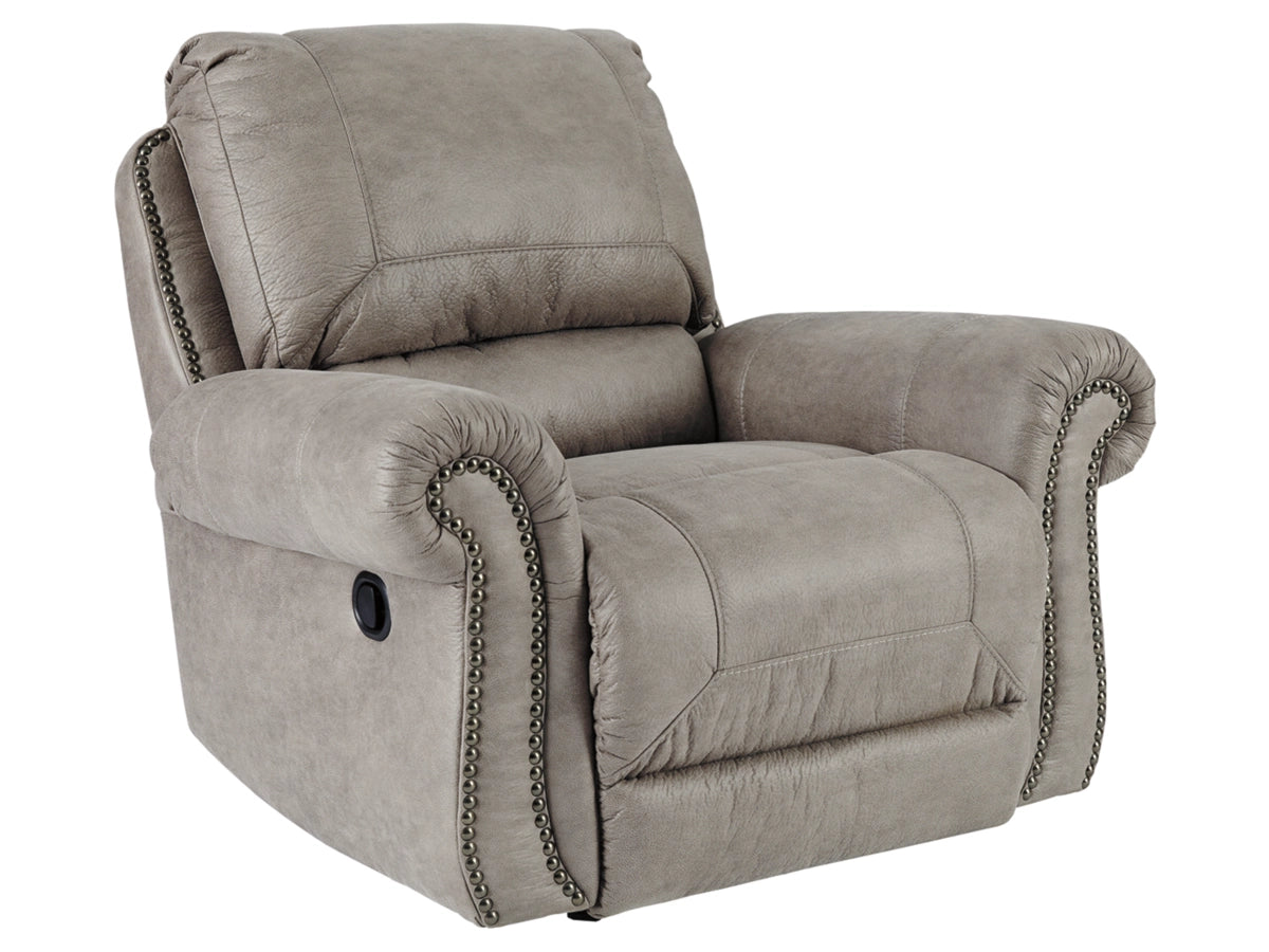 Olsberg Rocker Recliner in Steel 4870125 - Faux Leather - Reclining Chairs 3-  Home Elegance USA