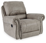 Olsberg Rocker Recliner in Steel 4870125 - Faux Leather - Reclining Chairs 1-  Home Elegance USA