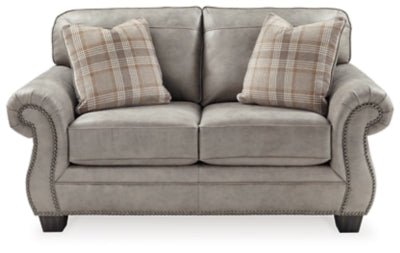 Ashley Steel Olsberg Loveseat - Faux Leather | Home Elegance USA