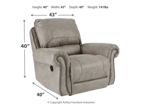 Olsberg Rocker Recliner in Steel 4870125 - Faux Leather - Reclining Chairs 2-  Home Elegance USA