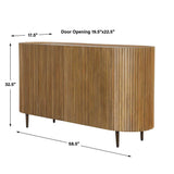 Reese Pleated 2 Door Cabinet Woodtone - Light Brown by Uttermost - View 3