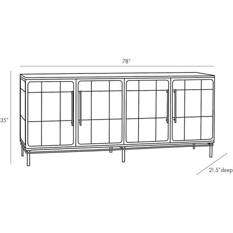 Arteriors Edison Credenza – Antique Brass & Ebony Finish