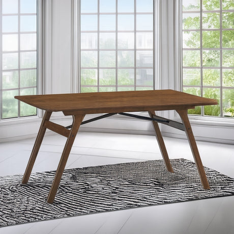 Casual Dining Furniture Set 7pc Walnut Finish Dining Table and Upholstered Chairs Wooden Kitchen Set - sold by Home Elegance USA