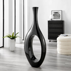 Trombone Vase // Large Black  | Finesse - sold by Home Elegance USA