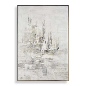 Hours In Silence Abstract Art - Gray / White by Uttermost - View 1