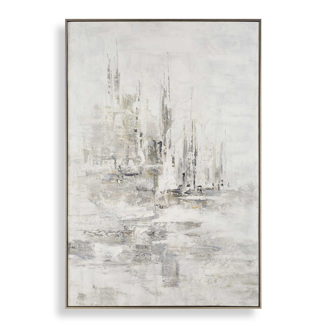 Hours In Silence Abstract Art - Gray / White by Uttermost - View 1
