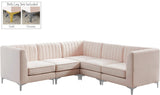 Alina - Modular Sectional 6 Piece - Pink - 604Pink - Sec5C - Home Elegance USA - 5