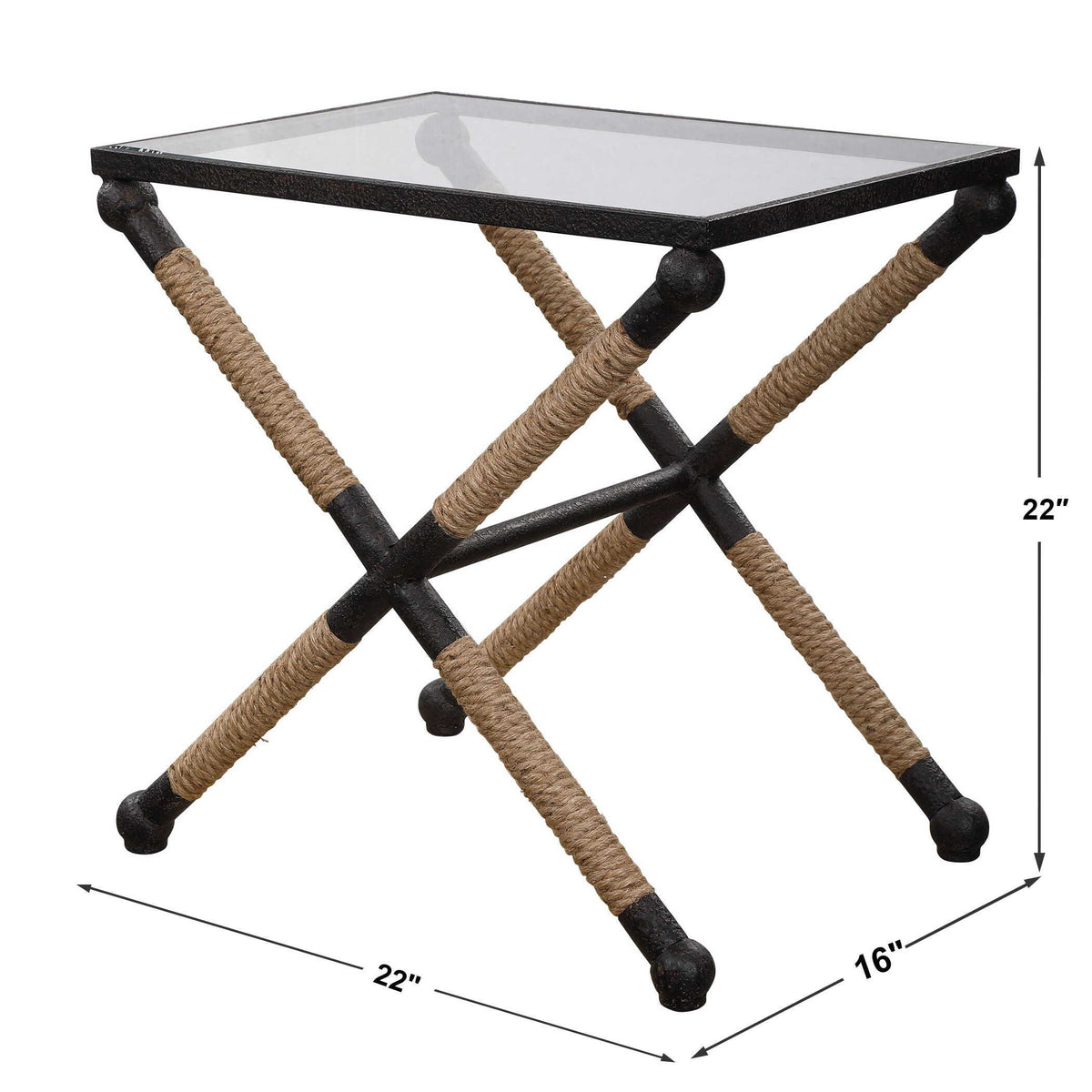 Braddock Coastal Accent Table - Black / Beige by Uttermost - View 6