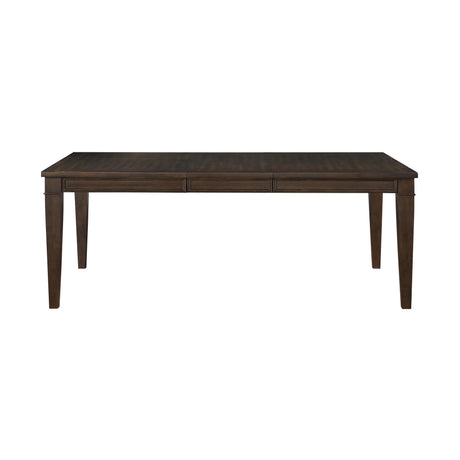 Dark Brown Finish 5pc Dining Set Expandable Table and 4x Side Chairs Beige Fabric Upholstered Seat Classic Look Dining Wooden Furniture - sold by Home Elegance USA