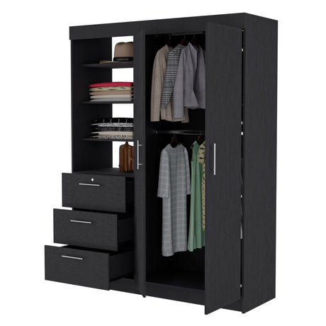 Tempe 3 Drawers Armoire, 3-Tier Shelf, 2-Door - sold by Home Elegance USA