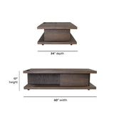 Athens Rectangular Coffee Table With Casters - Chocolate Brown | Flexsteel