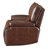 Modern Saddle Brown Top Grain Leather Match Power Glider Recliner Coaster 610413P Southwick - Home Elegance USA