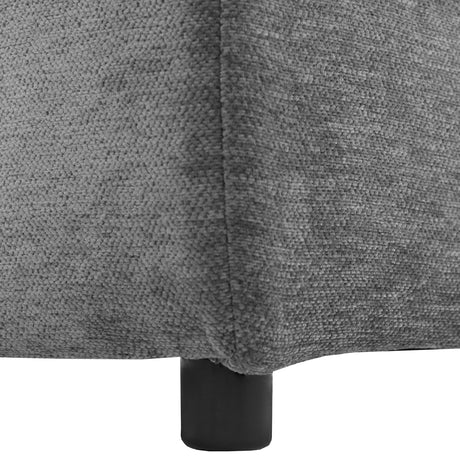 Modern Sectional Sofa Modular Sofa with Movable Ottoman, USB Ports & Phone Holder, Grey Chenille, 85.4' - sold by Home Elegance USA