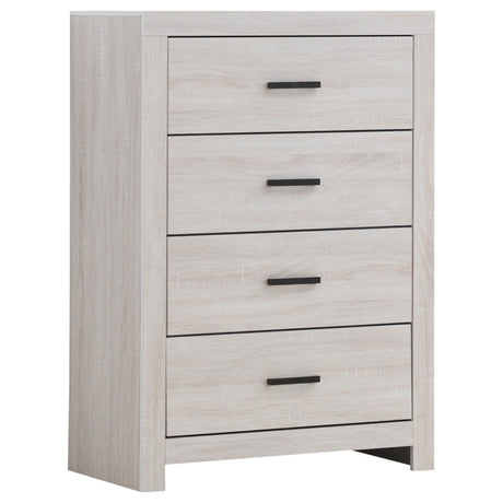 Geary White 5-piece Slatted Headboard Panel Bedroom Set - sold by Home Elegance USA