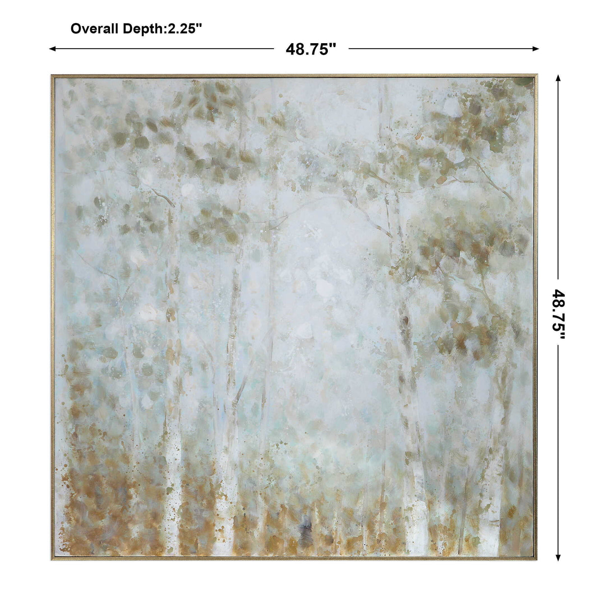 Cotton Woods Hand Painted Canvas - Light Blue / Light Brown by Uttermost - View 6