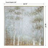 Cotton Woods Hand Painted Canvas - Light Blue / Light Brown by Uttermost - View 6