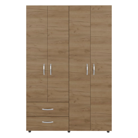 Armoire, 4 Doors, 2 Drawers, 3 Shelves, 70.9' H, Natural Oak  - Bedroom - sold by Home Elegance USA