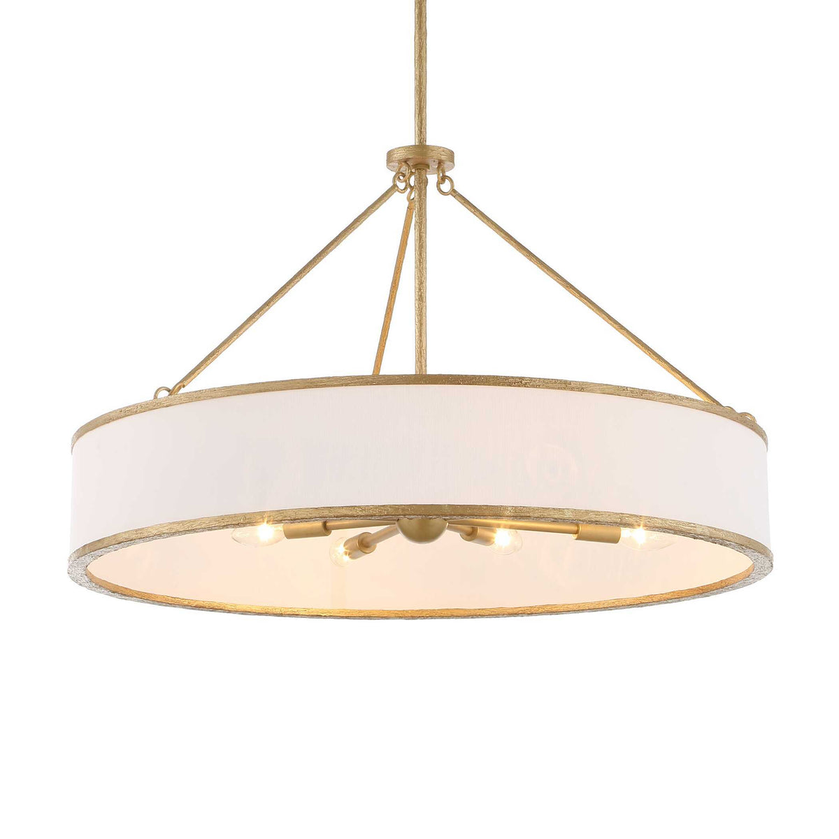 Algiers 8 Light Drum Pendant - Gold / White by Uttermost - View 4