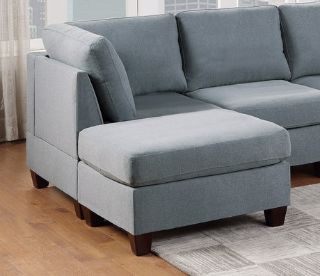 Modern Grey U-Shaped Modular Sectional Sofa Set 6-Piece Sofa Set for Contemporary Living Rooms - sold by Home Elegance USA
