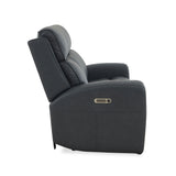 Warren Power Reclining Sofa With Console, Power Headrest & Lumbar - Black | Flexsteel
