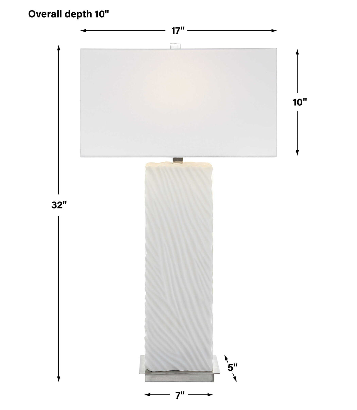 Pillar Marble Table Lamp - White by Uttermost - View 9