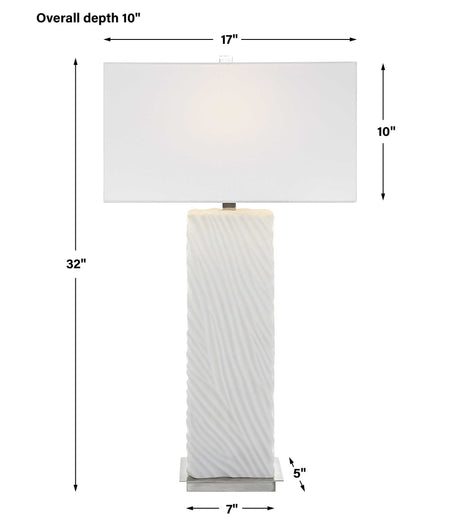 Pillar Marble Table Lamp - White by Uttermost - View 9