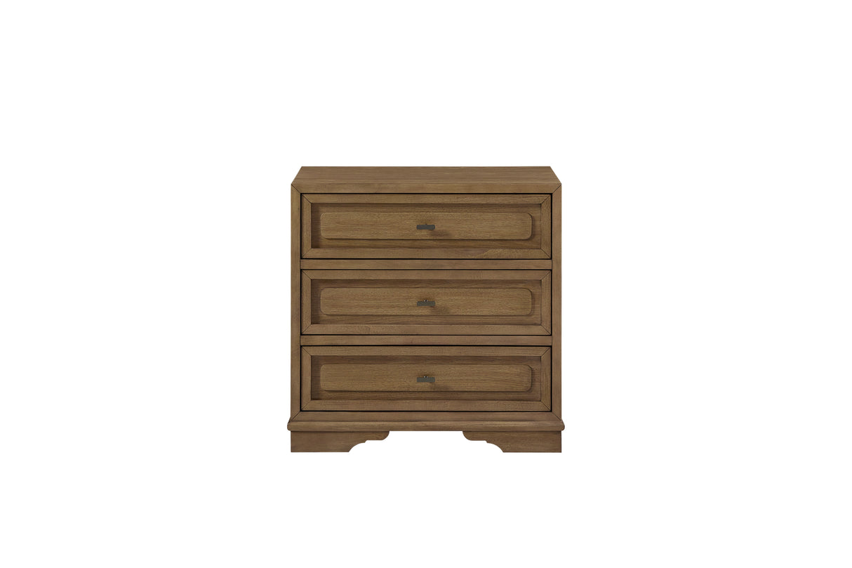 3-Drawer Nightstand - Almond