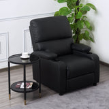 31.5” Faux leather reclining chair Black Pu - Home Elegance USA