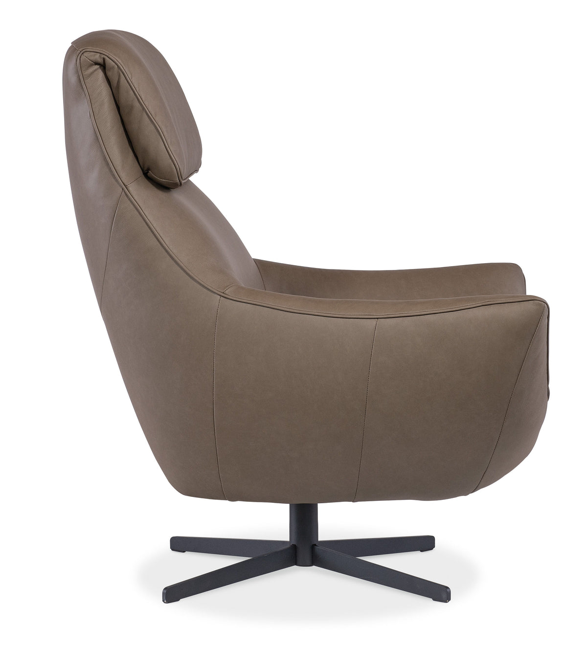 Hughes Swivel Chair - Dark Brown by Hooker Furniture - View 3