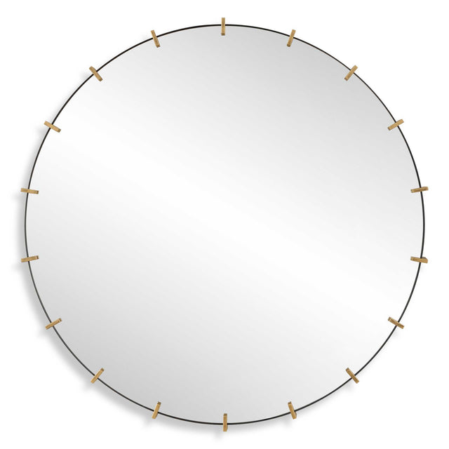 Pali Industrial Round Mirror - Gold by Uttermost - View 1