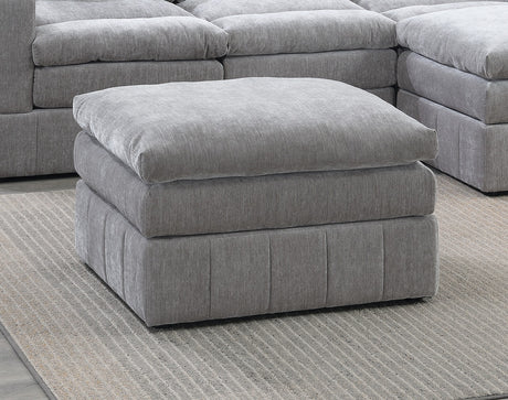 Contemporary 5pc Set Modular Sectional Set 2x One Arm Chair / Wedge 1x Armless Chair 2x Ottoman Granite Color Morgan Fabric Plush Living Room Furniture - sold by Home Elegance USA