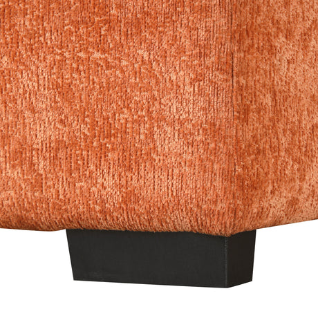 Convertible L-shaped Sofa Bed with Storage Ottoman, Power Sockets & USB Ports, Orange Chenille, 82.67' - sold by Home Elegance USA