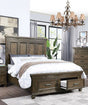 1pc California King Size Panel Headboard Bed Footboard Drawers Traditional Brown Finish Bedroom Furniture