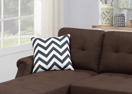 Living Room Corner Sectional Dark Coffee Polyfiber Chaise sofa Reversible Sectional - sold by Home Elegance USA