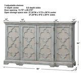 Sophie 4 Door Cabinet Gray - Silver by Uttermost - View 9