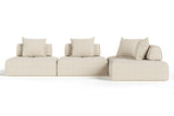 Mondo - Modern Modular Beige Fabric Sectional Sofa-4-Piece Sectional - View Image 1