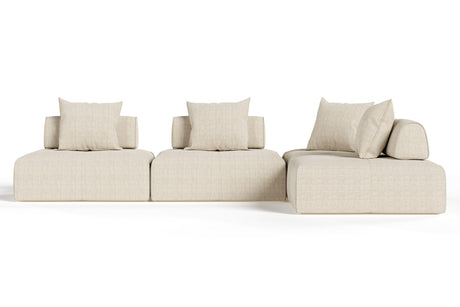 Mondo - Modern Modular Beige Fabric Sectional Sofa-4-Piece Sectional - View Image 1