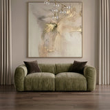 Siegal - Modern Olive Green Fabric Loveseat Sofa - View Image 1