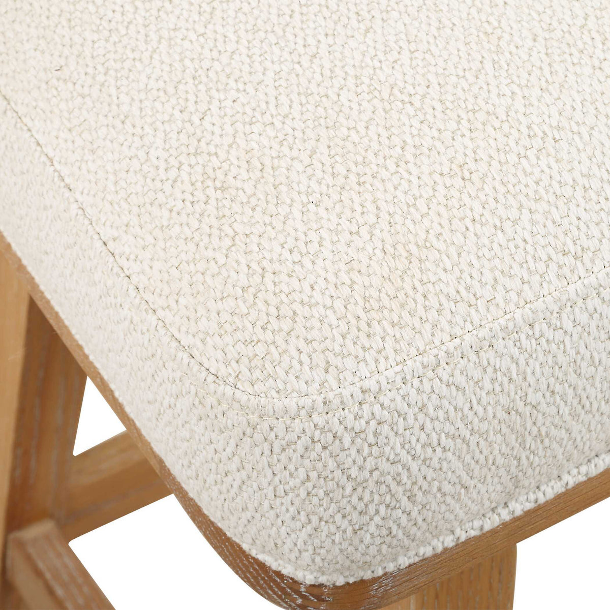 Klismos Fabric Counter Stool - White by Uttermost - View 7