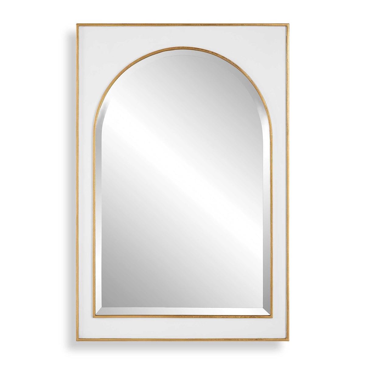 Crisanta Gloss White Arch Mirror by Uttermost - View 1