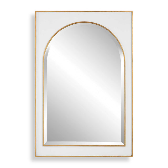 Crisanta Gloss White Arch Mirror by Uttermost - View 1