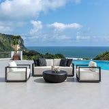 Remsen Outdoor Lounge Chair Black / Oyster - Black / White by Uttermost - View 5