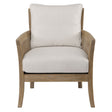 Encore Natural Armchair - White / Light Brown by Uttermost - View 1