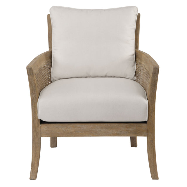 Encore Natural Armchair - White / Light Brown by Uttermost - View 1