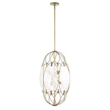 Valencia 6 Light Glass Panel Pendant - Gold / White by Uttermost - View 7