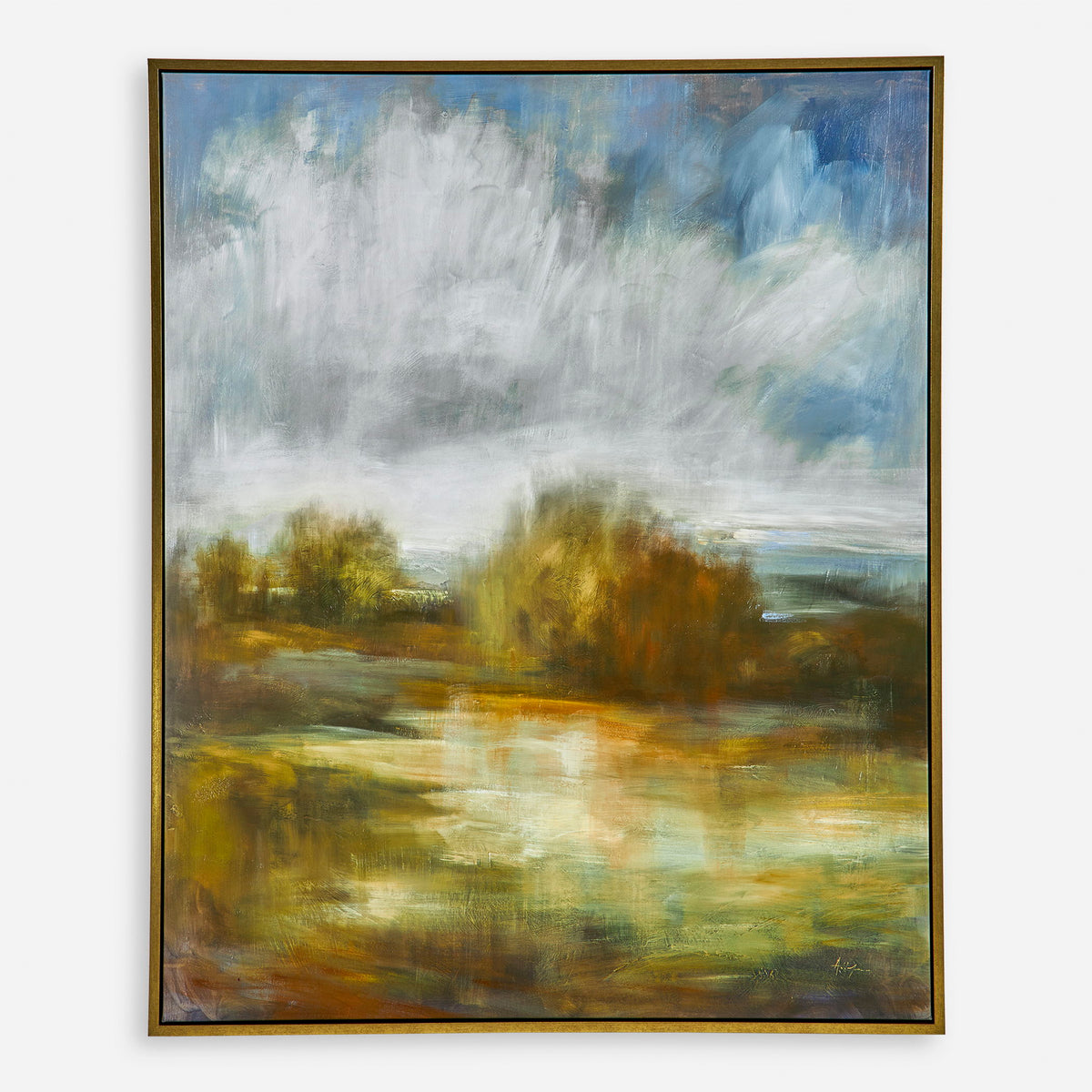 John's Field Framed Landscape Art - Beige / Blue by Uttermost - View 1