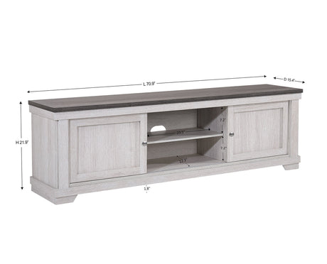 1pc Contemporary Entertainment Console TV Stand Weathered Wood Finish Living Room Furniture - sold by Home Elegance USA