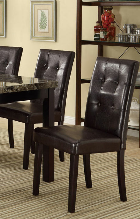 Faux Marble Table Top Upholstered chairs 7pc Dining set Dining Table and 6x Side Chairs Tufted Back Chair - sold by Home Elegance USA