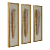 Palma Leaf Shadow Box (Set of 3) - Gold / White by Uttermost - View 3