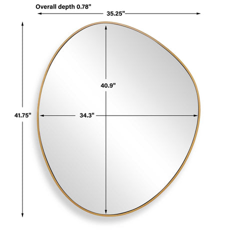 Distort Mirror Antique Brass - Gold by Uttermost - View 7